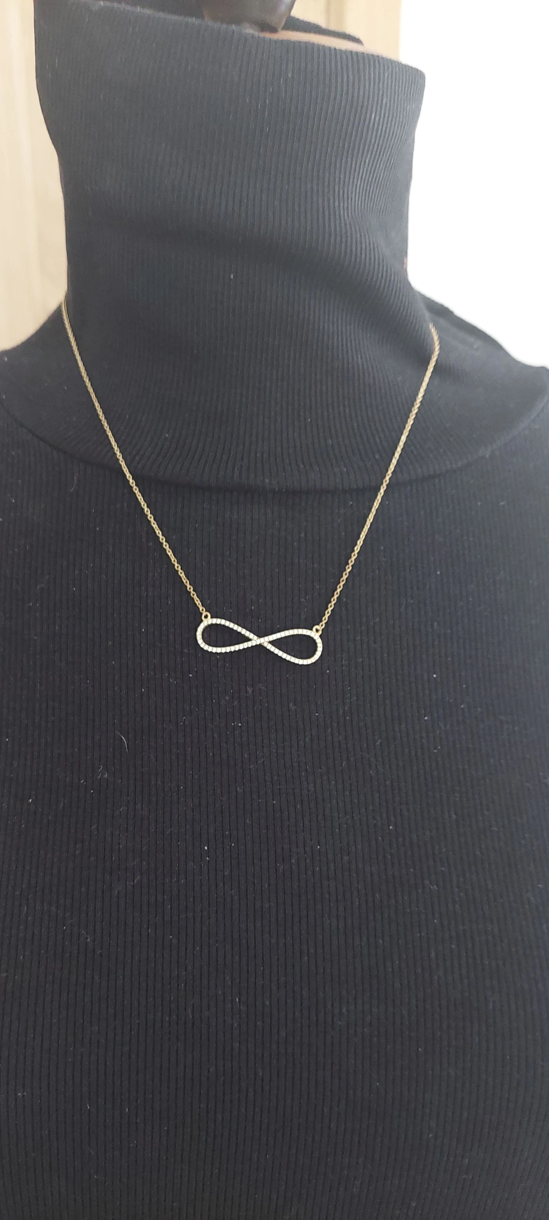Collier Infini Argent 925 Doré – Pendentif Pavé Strass ✨♾️